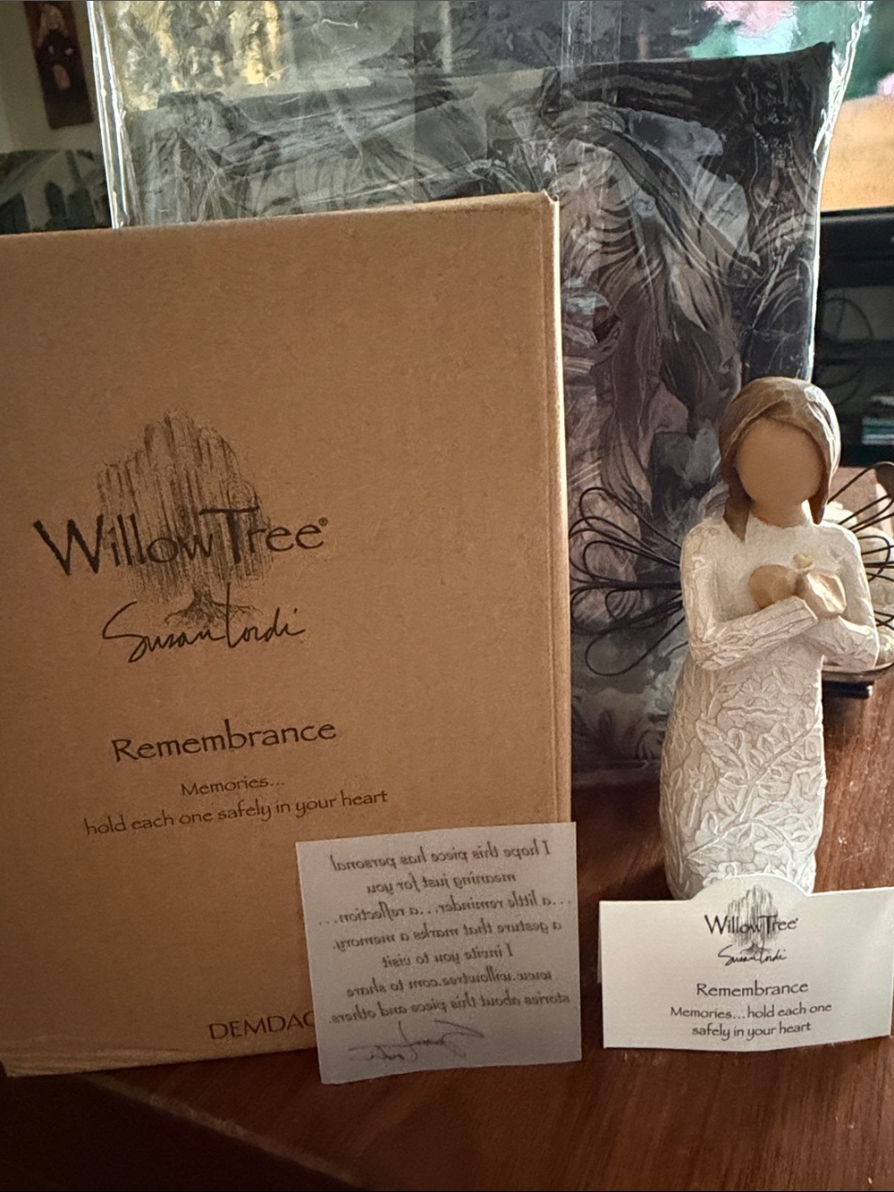 Willow Tree angel figurine in cream and brown